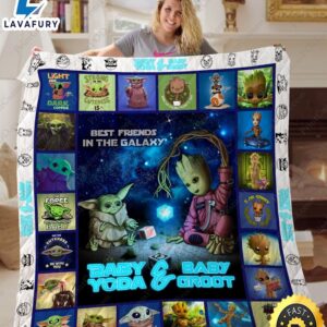 Baby Yoda And Baby Groot Star Wars Blanket Quilt Blanket Bedding Fami