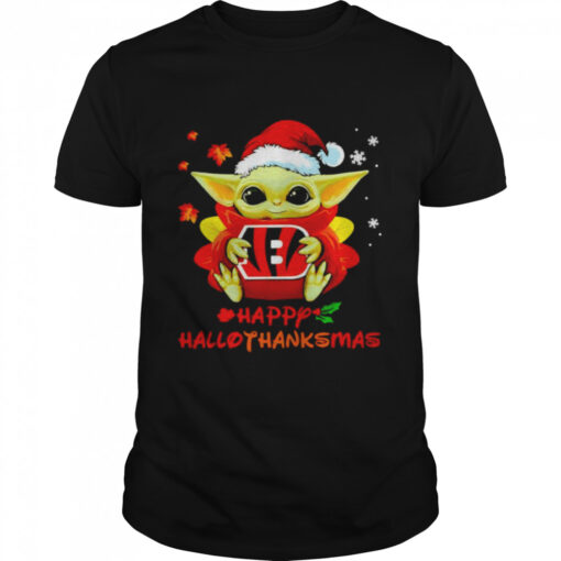 Baby Yoda Bengals Happy Hallothanksmas Shirt