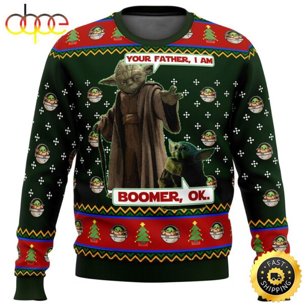 Baby Yoda Boomer Star Wars Ugly Christmas Sweater Jumpers