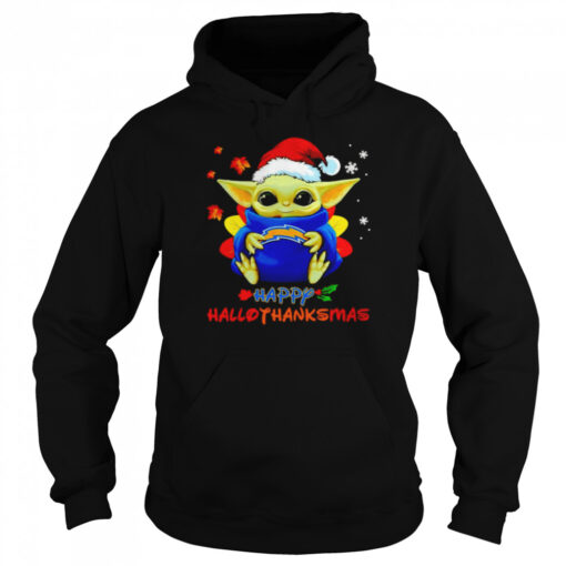 Baby Yoda Chargers Happy Hallothanksmas Shirt