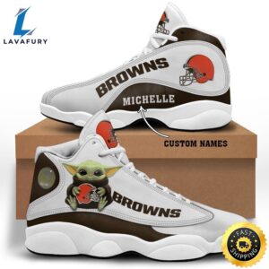 Baby Yoda Cleveland Browns Personalized Name Air Jordan 13 Shoes