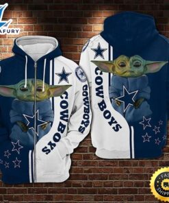 Baby Yoda Dallas Cowboys Football Teaming 3d Hoodie All Over Print