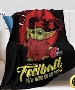 Baby Yoda Flannel Football Throw Blanket All Seasons Super