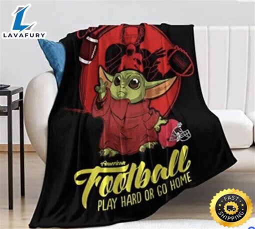 Baby Yoda Flannel Football Throw Blanket All Seasons Super