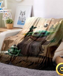 Baby Yoda Fleece Blanket, Star Wars Blanket, Cute Baby Yoda