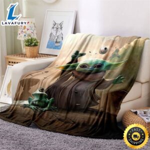 Baby Yoda Fleece Blanket, Star Wars Blanket, Cute Baby Yoda