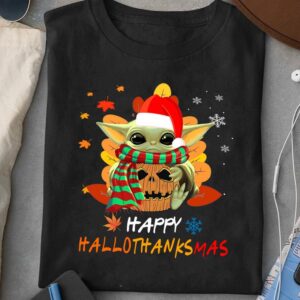 Baby Yoda Happy Hallothanksmas Tshirt