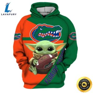 Baby Yoda Hug Ball Florida Gators 3d Hoodie Gifts For Florida Gators Fans