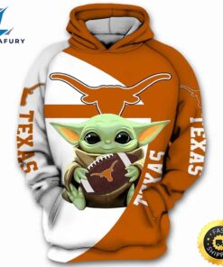 Baby Yoda Hug Ball Texas Longhorns 3d Hoodie Texas Longhorns Fan Gifts
