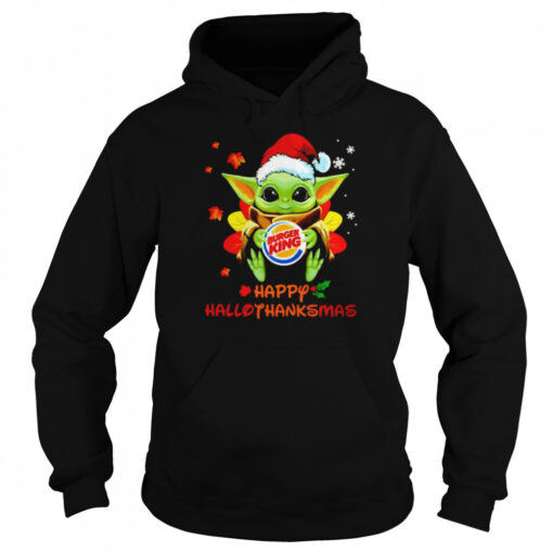 Baby Yoda Hug Burger King Happy Hallothanksmas Shirt