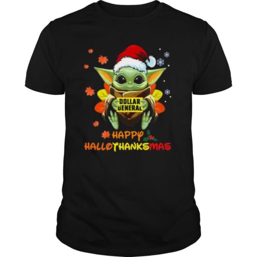 Baby Yoda Hug Dollar General Happy Hallothanksmas Shirt