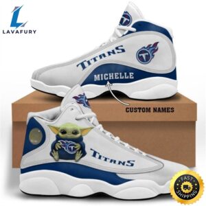 Baby Yoda Hug Tennessee Titans Personalized Name Air Jordan 13 Shoes