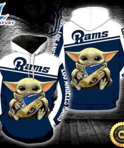 Baby Yoda Los Angeles Rams 3d Hoodie All Over Print Los Angeles Rams Gift Ideas For Him