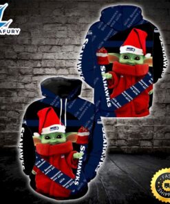 Baby Yoda Lovers Christmas Seattle Seahawks 3d Hoodie All Over Printed