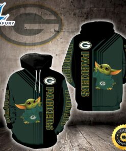 Baby Yoda Lovers Green Bay Packers 3d Hoodie All Over Printed