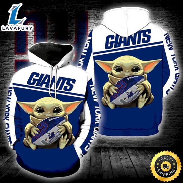 Baby Yoda Lovers New York Giants 3d Hoodie All Over Print