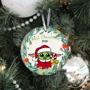 Baby Yoda Ornament, Baby Yoda Christmas Ornament