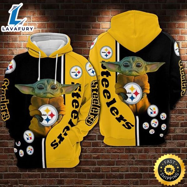 Baby Yoda Pittsburgh Steelers 3d Hoodie All Over Print Pittsburgh Steelers Gift