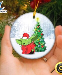 Baby Yoda Santa Christmas Ornament…