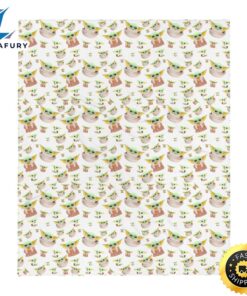 Baby Yoda Soft Silky Touch Throw Blanket Small Print Pattern Fast Shipping