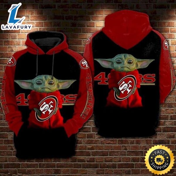 Baby Yoda Star Wars Lovers San Francisco 49ers 3d Hoodie All Over Print