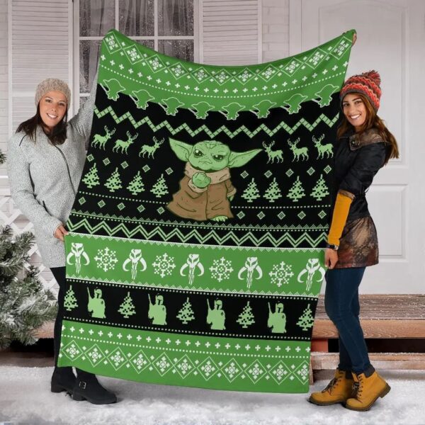Baby Yoda Ugly Fleece Blanket For Star Wars Mandalorian Fan Gift