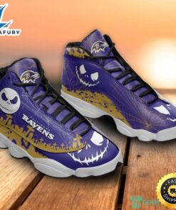 Baltimore Ravens Jack Skellington Halloween Air Jordan 13 Shoes For Fans