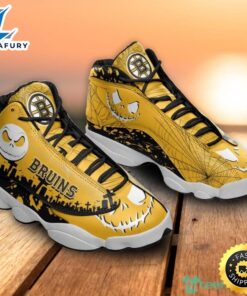 Boston Bruins Jack Skellington Halloween Air Jordan 13 Shoes For Fans