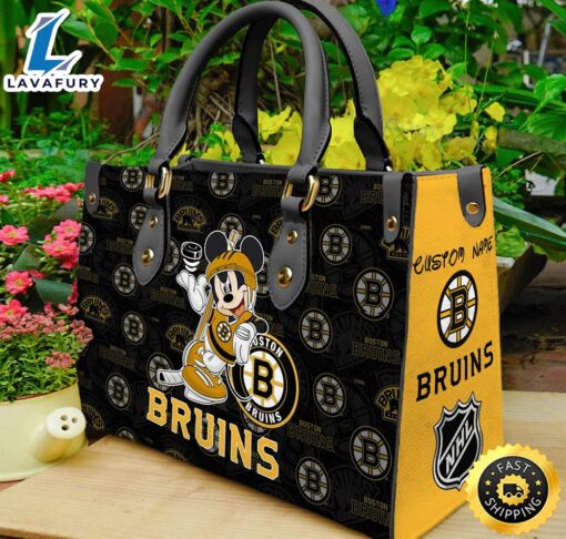 Boston Bruins NHL Mickey Women Leather Hand Bag