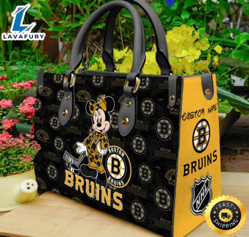 Boston Bruins NHL Minnie Women Leather Hand Bag