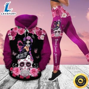 Breast Cancer Awareness All Over Print Leggings Hoodie Set Outfit