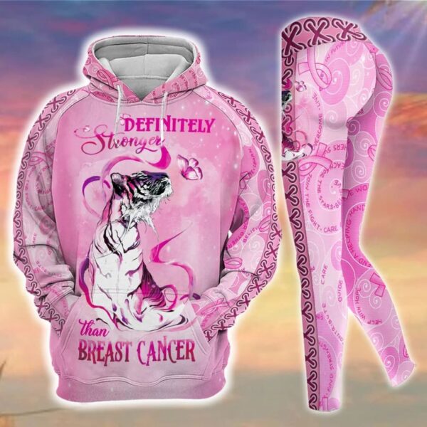 Breast Cancer Awareness Tiger Hoodie Leggings Set Survivor Gifts For Women Clothing Clothes Outfits