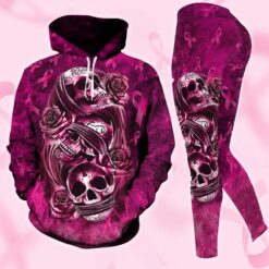 Breast Cancer Warrior, Skull Style, Hoodie And Leggings