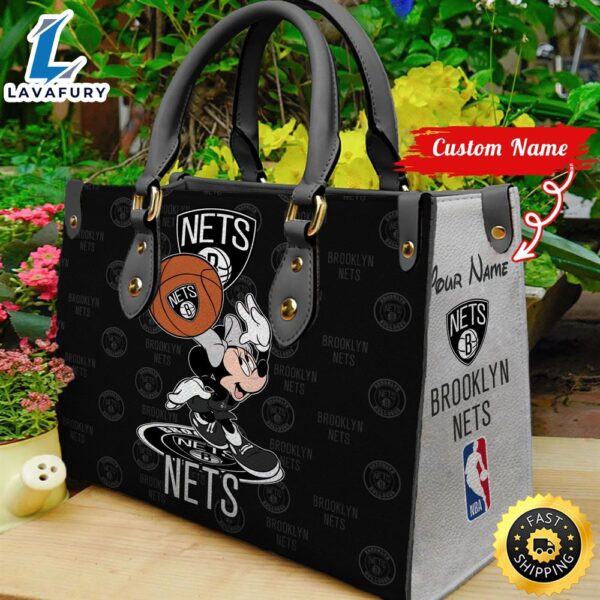 Brooklyn Nets NBA Minnie Women Leather Hand Bag