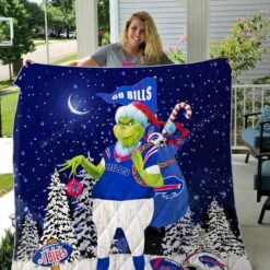 Buffalo Bills Grinch Santa Quilt…