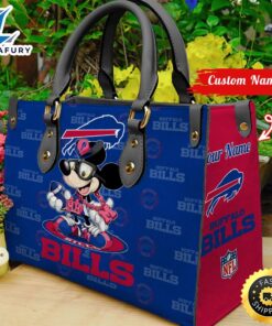 Buffalo Bills Mickey Retro Women Leather Hand Bag
