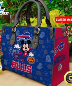Buffalo Bills NFL Mickey Halloween Women Leather Hand Bag