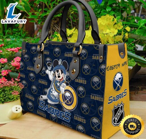 Buffalo Sabres NHL Mickey Women Leather Hand Bag