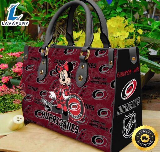 Carolina Hurricanes NHL Minnie Women Leather Hand Bag