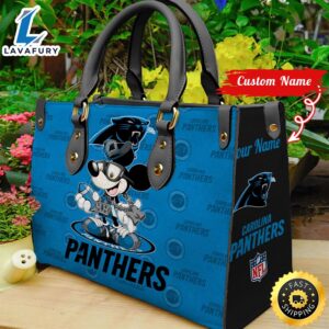 Carolina Panthers Mickey Retro Women Leather Hand Bag