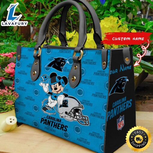 Carolina Panthers Mickey Women Leather Hand Bag