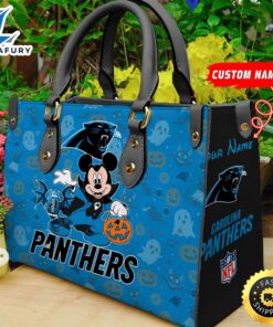Carolina Panthers NFL Mickey Halloween Women Leather Hand Bag