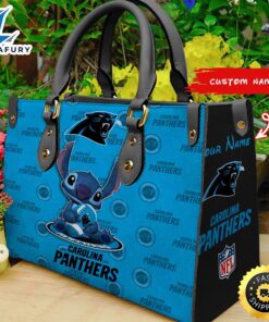 Carolina Panthers Stitch Women Leather Hand Bag