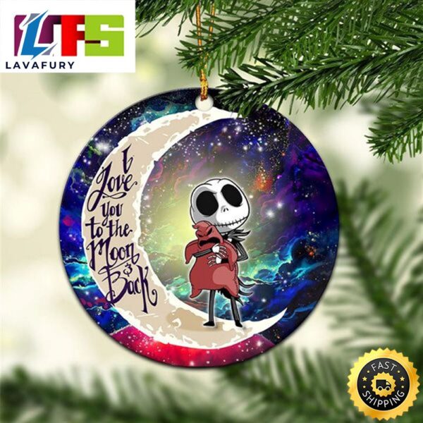 Chibi Jack Skellington Nightmare Before Christmas I Love You To The Moon And Back Christmas Tree Decorations 2023 Ornament