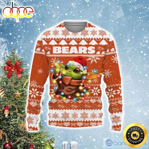 Chicago Bears Baby Yoda Star Wars Ugly Christmas Sweater