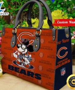 Chicago Bears Mickey Retro Women Leather Hand Bag