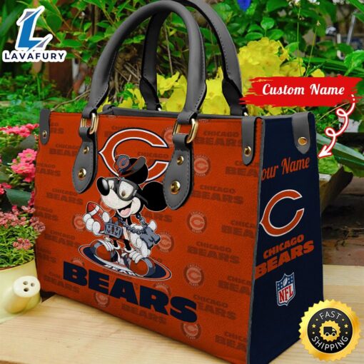 Chicago Bears Mickey Retro Women Leather Hand Bag