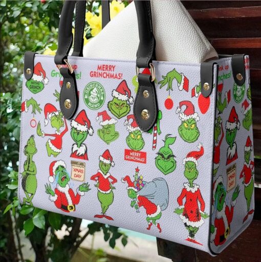 Christmas Grinch Leather Bag,Grinch Lovers Handbag