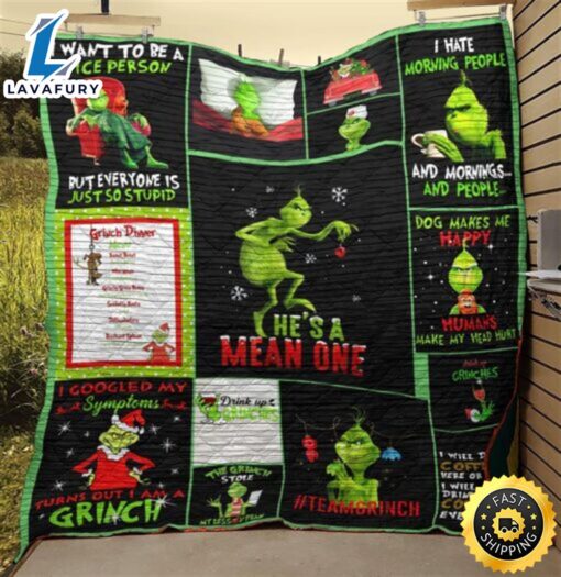 Christmas House Fleece Sherpa Grinch Blanket