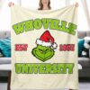 Christmas The Grinch Throw Blanket Soft Comfy Flannel Blanket